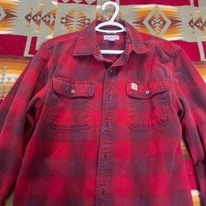 Mens Carhartt Small Regular Flannel Button Up